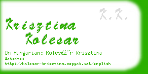 krisztina kolesar business card